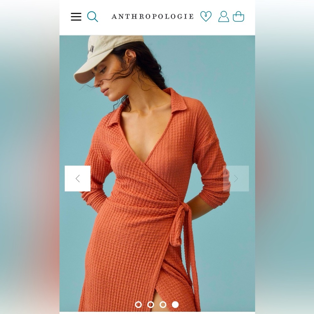 By Anthropologie Waffle Wrap Dress